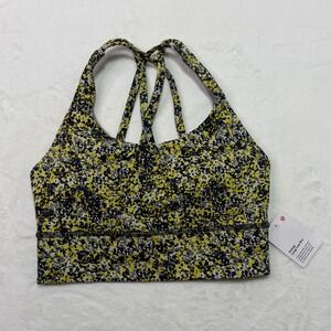 Lululemon Energy Longline Bra Speckle Splash Electric Yellow Multi